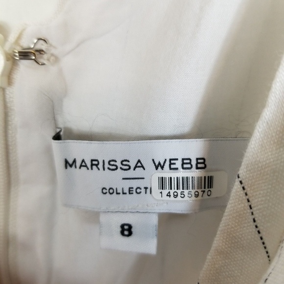 Marissa‎ Webb Womens Asymmetrical Hem Stripe Surplice Midi Dress 8 - Picture 5 of 6